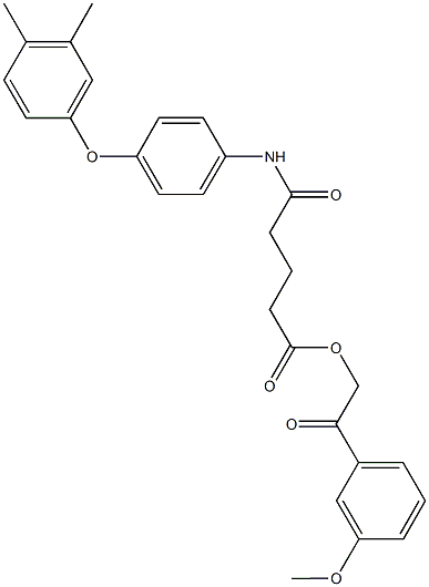 2-(3-methoxyphenyl)-2-oxoethyl 5-[4-(3,4-dimethylphenoxy)anilino]-5-oxopentanoate 구조식 이미지