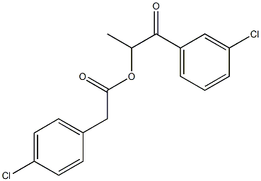2-(3-chlorophenyl)-1-methyl-2-oxoethyl (4-chlorophenyl)acetate 구조식 이미지