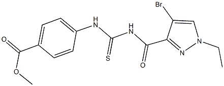 methyl 4-[({[(4-bromo-1-ethyl-1H-pyrazol-3-yl)carbonyl]amino}carbothioyl)amino]benzoate 구조식 이미지