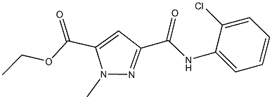 ethyl 3-[(2-chloroanilino)carbonyl]-1-methyl-1H-pyrazole-5-carboxylate Structure