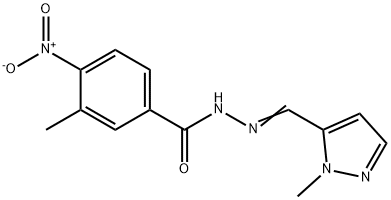 4-nitro-3-methyl-N'-[(1-methyl-1H-pyrazol-5-yl)methylene]benzohydrazide 구조식 이미지