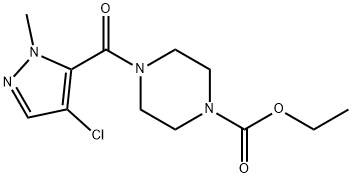 ethyl 4-[(4-chloro-1-methyl-1H-pyrazol-5-yl)carbonyl]-1-piperazinecarboxylate Structure