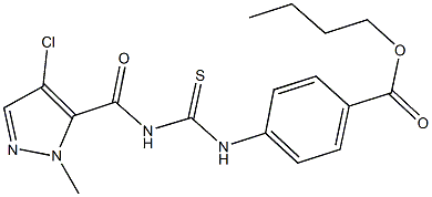 butyl 4-[({[(4-chloro-1-methyl-1H-pyrazol-5-yl)carbonyl]amino}carbothioyl)amino]benzoate 구조식 이미지