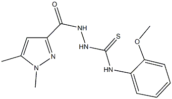 2-[(1,5-dimethyl-1H-pyrazol-3-yl)carbonyl]-N-(2-methoxyphenyl)hydrazinecarbothioamide Structure