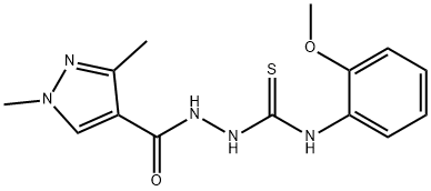 2-[(1,3-dimethyl-1H-pyrazol-4-yl)carbonyl]-N-(2-methoxyphenyl)hydrazinecarbothioamide Structure