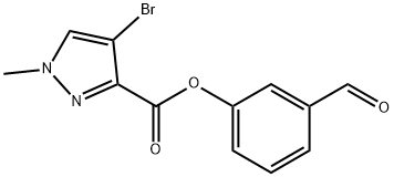 3-formylphenyl 4-bromo-1-methyl-1H-pyrazole-3-carboxylate Structure