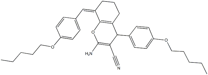 2-amino-8-[4-(pentyloxy)benzylidene]-4-[4-(pentyloxy)phenyl]-5,6,7,8-tetrahydro-4H-chromene-3-carbonitrile Structure