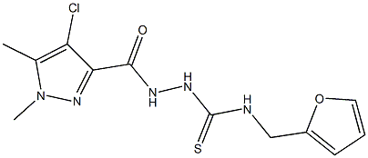 2-[(4-chloro-1,5-dimethyl-1H-pyrazol-3-yl)carbonyl]-N-(2-furylmethyl)hydrazinecarbothioamide Structure