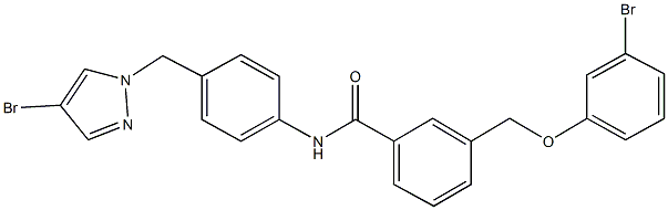 3-[(3-bromophenoxy)methyl]-N-{4-[(4-bromo-1H-pyrazol-1-yl)methyl]phenyl}benzamide Structure