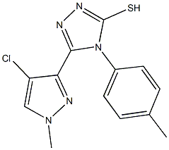 5-(4-chloro-1-methyl-1H-pyrazol-3-yl)-4-(4-methylphenyl)-4H-1,2,4-triazole-3-thiol 구조식 이미지