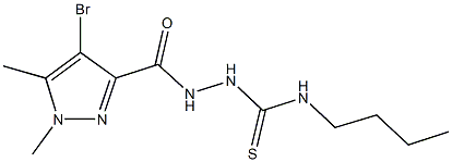 2-[(4-bromo-1,5-dimethyl-1H-pyrazol-3-yl)carbonyl]-N-butylhydrazinecarbothioamide Structure