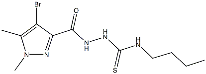 2-[(4-bromo-1,5-dimethyl-1H-pyrazol-3-yl)carbonyl]-N-butylhydrazinecarbothioamide 구조식 이미지