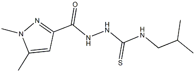 2-[(1,5-dimethyl-1H-pyrazol-3-yl)carbonyl]-N-isobutylhydrazinecarbothioamide Structure