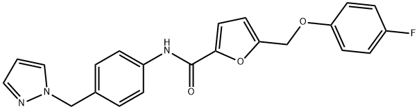 5-[(4-fluorophenoxy)methyl]-N-[4-(1H-pyrazol-1-ylmethyl)phenyl]-2-furamide Structure