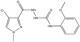 2-[(4-chloro-1-methyl-1H-pyrazol-3-yl)carbonyl]-N-(2-methoxyphenyl)hydrazinecarbothioamide Structure