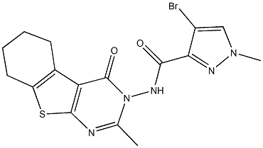 4-bromo-1-methyl-N-(2-methyl-4-oxo-5,6,7,8-tetrahydro[1]benzothieno[2,3-d]pyrimidin-3(4H)-yl)-1H-pyrazole-3-carboxamide Structure