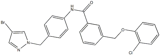 N-{4-[(4-bromo-1H-pyrazol-1-yl)methyl]phenyl}-3-[(2-chlorophenoxy)methyl]benzamide 구조식 이미지
