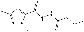 2-[(1,3-dimethyl-1H-pyrazol-5-yl)carbonyl]-N-ethylhydrazinecarbothioamide 구조식 이미지