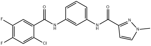 N-{3-[(2-chloro-4,5-difluorobenzoyl)amino]phenyl}-1-methyl-1H-pyrazole-3-carboxamide 구조식 이미지
