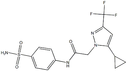 N-[4-(aminosulfonyl)phenyl]-2-[5-cyclopropyl-3-(trifluoromethyl)-1H-pyrazol-1-yl]acetamide Structure
