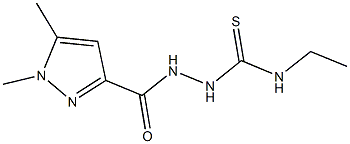 2-[(1,5-dimethyl-1H-pyrazol-3-yl)carbonyl]-N-ethylhydrazinecarbothioamide 구조식 이미지