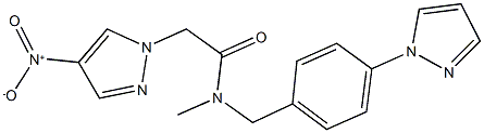 2-{4-nitro-1H-pyrazol-1-yl}-N-methyl-N-[4-(1H-pyrazol-1-yl)benzyl]acetamide Structure