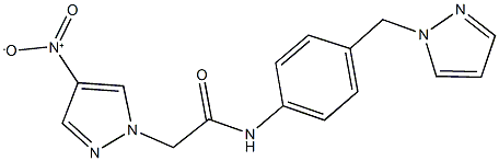 2-{4-nitro-1H-pyrazol-1-yl}-N-[4-(1H-pyrazol-1-ylmethyl)phenyl]acetamide 구조식 이미지