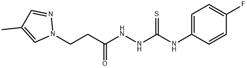 N-(4-fluorophenyl)-2-[3-(4-methyl-1H-pyrazol-1-yl)propanoyl]hydrazinecarbothioamide Structure