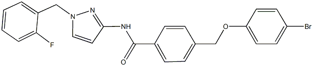 4-[(4-bromophenoxy)methyl]-N-[1-(2-fluorobenzyl)-1H-pyrazol-3-yl]benzamide 구조식 이미지