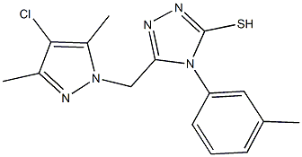 5-[(4-chloro-3,5-dimethyl-1H-pyrazol-1-yl)methyl]-4-(3-methylphenyl)-4H-1,2,4-triazole-3-thiol Structure