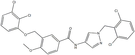 N-[1-(2,6-dichlorobenzyl)-1H-pyrazol-4-yl]-3-[(2,3-dichlorophenoxy)methyl]-4-methoxybenzamide Structure