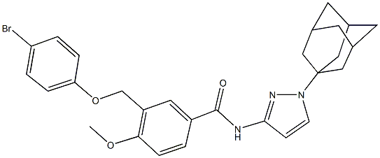 N-[1-(1-adamantyl)-1H-pyrazol-3-yl]-3-[(4-bromophenoxy)methyl]-4-methoxybenzamide Structure