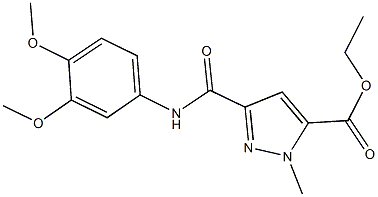 ethyl 3-[(3,4-dimethoxyanilino)carbonyl]-1-methyl-1H-pyrazole-5-carboxylate 구조식 이미지