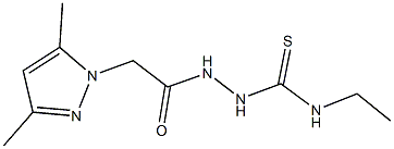 2-[(3,5-dimethyl-1H-pyrazol-1-yl)acetyl]-N-ethylhydrazinecarbothioamide 구조식 이미지