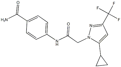 4-({[5-cyclopropyl-3-(trifluoromethyl)-1H-pyrazol-1-yl]acetyl}amino)benzamide 구조식 이미지