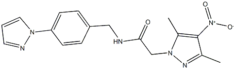 2-{4-nitro-3,5-dimethyl-1H-pyrazol-1-yl}-N-[4-(1H-pyrazol-1-yl)benzyl]acetamide 구조식 이미지