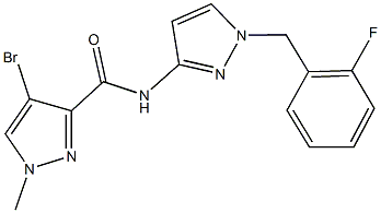 4-bromo-N-[1-(2-fluorobenzyl)-1H-pyrazol-3-yl]-1-methyl-1H-pyrazole-3-carboxamide 구조식 이미지