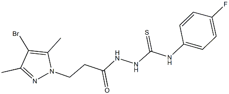 2-[3-(4-bromo-3,5-dimethyl-1H-pyrazol-1-yl)propanoyl]-N-(4-fluorophenyl)hydrazinecarbothioamide Structure