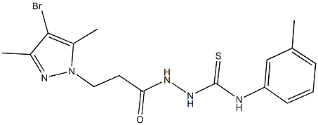 2-[3-(4-bromo-3,5-dimethyl-1H-pyrazol-1-yl)propanoyl]-N-(3-methylphenyl)hydrazinecarbothioamide 구조식 이미지