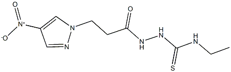N-ethyl-2-(3-{4-nitro-1H-pyrazol-1-yl}propanoyl)hydrazinecarbothioamide 구조식 이미지