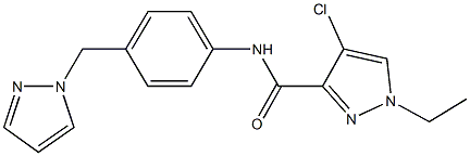 4-chloro-1-ethyl-N-[4-(1H-pyrazol-1-ylmethyl)phenyl]-1H-pyrazole-3-carboxamide Structure