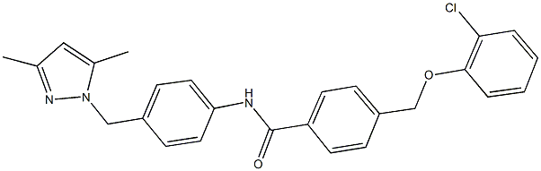 4-[(2-chlorophenoxy)methyl]-N-{4-[(3,5-dimethyl-1H-pyrazol-1-yl)methyl]phenyl}benzamide Structure