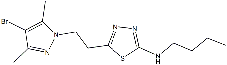 5-[2-(4-bromo-3,5-dimethyl-1H-pyrazol-1-yl)ethyl]-N-butyl-1,3,4-thiadiazol-2-amine Structure