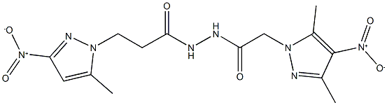 2-{4-nitro-3,5-dimethyl-1H-pyrazol-1-yl}-N'-(3-{3-nitro-5-methyl-1H-pyrazol-1-yl}propanoyl)acetohydrazide 구조식 이미지