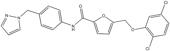 5-[(2,5-dichlorophenoxy)methyl]-N-[4-(1H-pyrazol-1-ylmethyl)phenyl]-2-furamide Structure