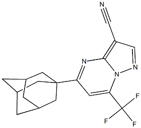 5-(1-adamantyl)-7-(trifluoromethyl)pyrazolo[1,5-a]pyrimidine-3-carbonitrile 구조식 이미지