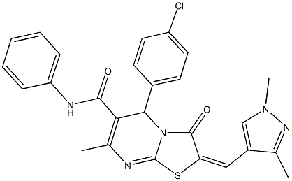 5-(4-chlorophenyl)-2-[(1,3-dimethyl-1H-pyrazol-4-yl)methylene]-7-methyl-3-oxo-N-phenyl-2,3-dihydro-5H-[1,3]thiazolo[3,2-a]pyrimidine-6-carboxamide Structure