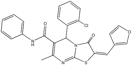 5-(2-chlorophenyl)-2-(3-furylmethylene)-7-methyl-3-oxo-N-phenyl-2,3-dihydro-5H-[1,3]thiazolo[3,2-a]pyrimidine-6-carboxamide Structure