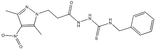 N-benzyl-2-(3-{4-nitro-3,5-dimethyl-1H-pyrazol-1-yl}propanoyl)hydrazinecarbothioamide Structure