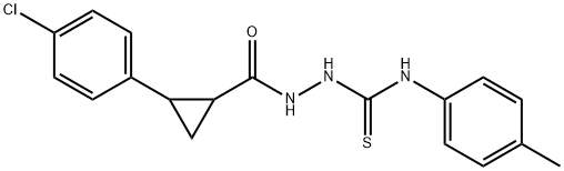 2-{[2-(4-chlorophenyl)cyclopropyl]carbonyl}-N-(4-methylphenyl)hydrazinecarbothioamide Structure